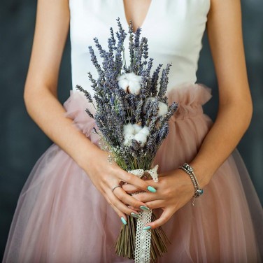 Букет из лаванды и хлопка Счастливый дом. Серия Магия успеха