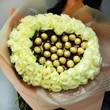 Букет из белых роз - Трепетное чувство