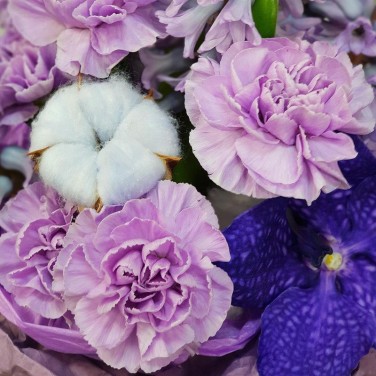 Нежный букет из хлопка и лунной гвоздики