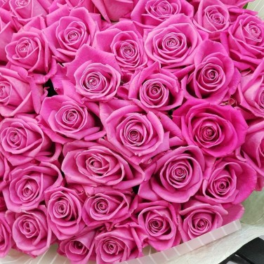 Шикарный букет из 51 розовой розы в дизайнерской упаковке