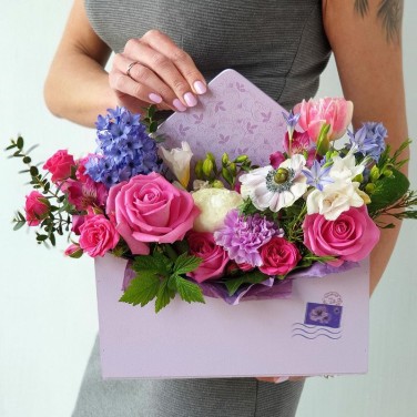 Розовая композиция Весеннее настроение