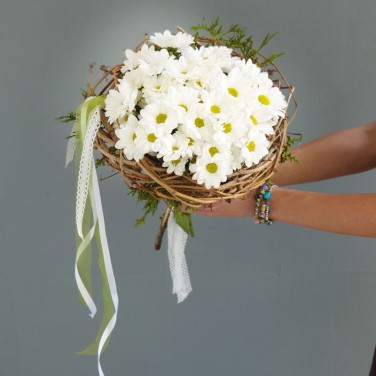 Букет из хризантем Ромашковый шарм