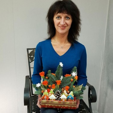 Новогодняя композиция Домик в лесу