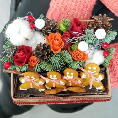 Новогодняя композиция с пряниками Сказка