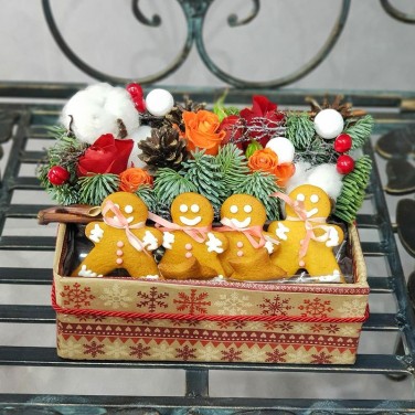 Новогодняя композиция с пряниками Сказка