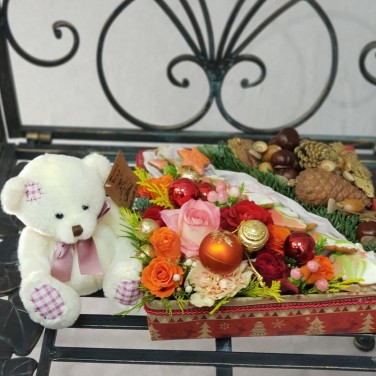 Новогодняя композиция с пряниками-ёлочками