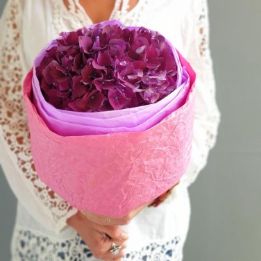 Букет из малиновой гортензии Фуксия