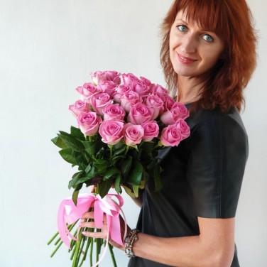 Букет из 25 розовых роз Скучаю по Тебе