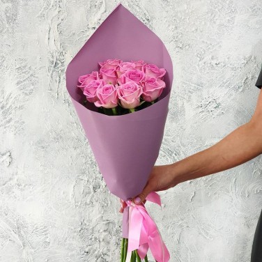 Букет из 11 розовых роз Женственная