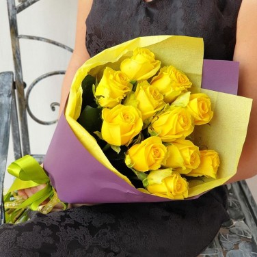 Букет из 11 желтых роз Солнечный день