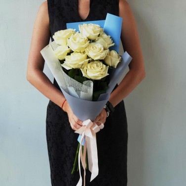 Букет из 9 белых роз Нежность