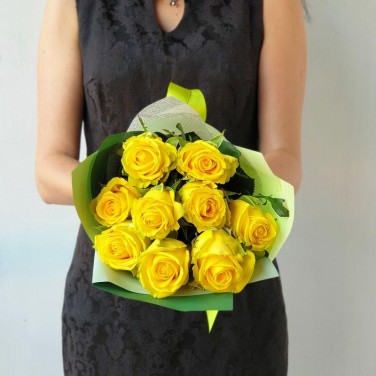 Букет из 9 желтых роз Солнечное утро
