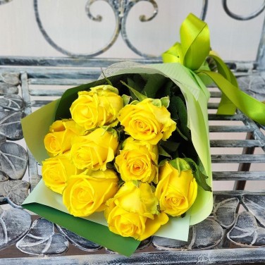 Букет из 9 желтых роз Солнечное утро