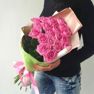 Букет из 19 розовых роз Моей сладкой