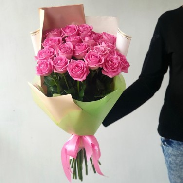 Букет из 19 розовых роз Моей сладкой