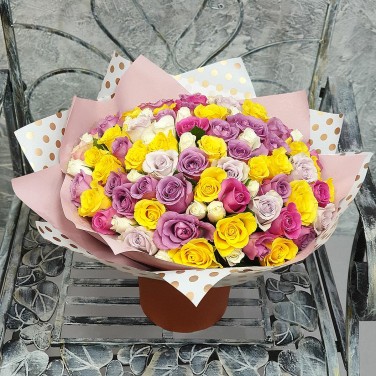 Букет из 101 кенийской розы в упаковке