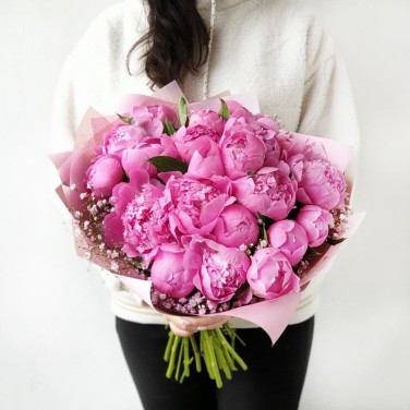 Классический букет из розовых пионов Благоуханье снов