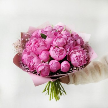 Классический букет из розовых пионов Благоуханье снов