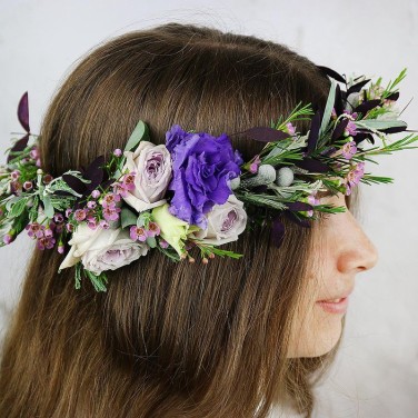 Фиолетовый венок свадебный