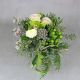 Бело-зеленый букет невесты из роз, орхидеи, капс брунии Зеленая Тайна