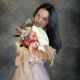 Кремовый свадебный букет из антуриума, роз, скиммии Касание нежности