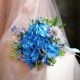 Голубой свадебный букет из гортензии, скабиозы и вероники Утопия