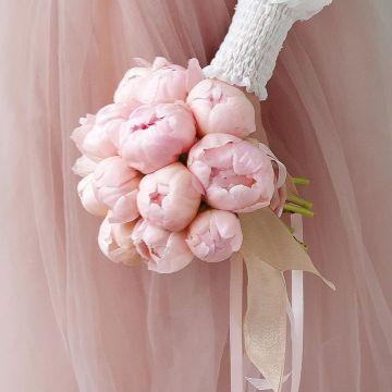 Букет невесты из розовых пионов - Страстная Нежность