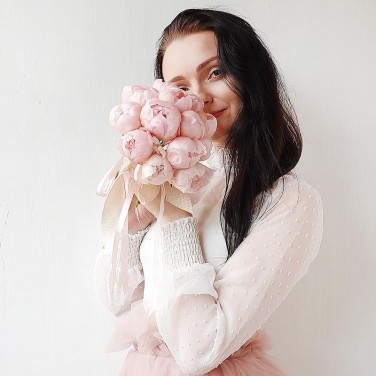 Букет невесты из розовых пионов - Страстная Нежность