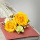 Желтый свадебный букет из роз, фрезий и альстромерий