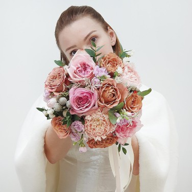 Свадебный букет Розовое Капучино