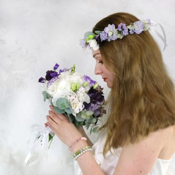 Украшение невесты венок сиреневый
