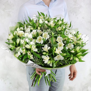 Шикарные альстромерии в упаковке