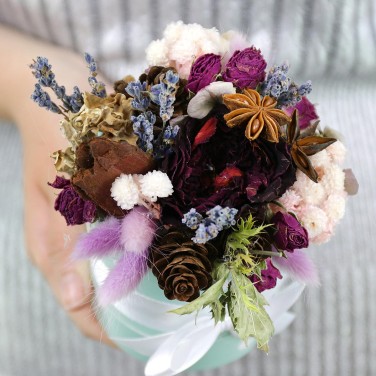 Милая коробочка из лаванды, аниса и сухоцветов