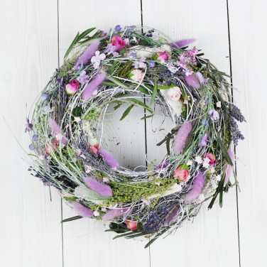 Венок из лагуруса и сухоцветов