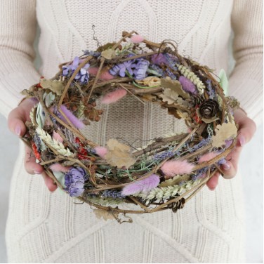 Венок из пшеницы и сухоцветов