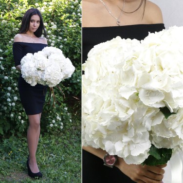 Букет из белых гортензий