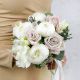 Свадебный букет из пионов, капса и пудровых роз