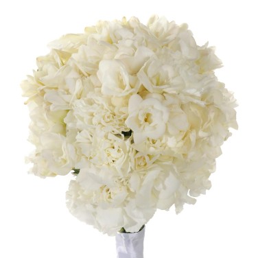 Букет невесты с белыми фрезиями и гвоздикой