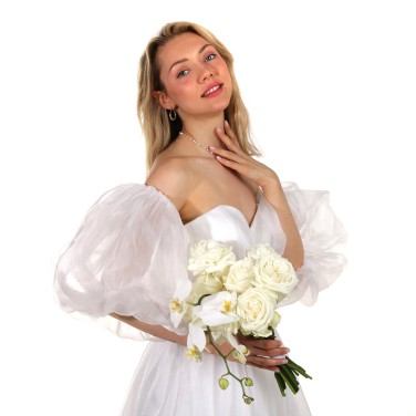 Элегантный свадебный букет с орхидеей фаленопсис