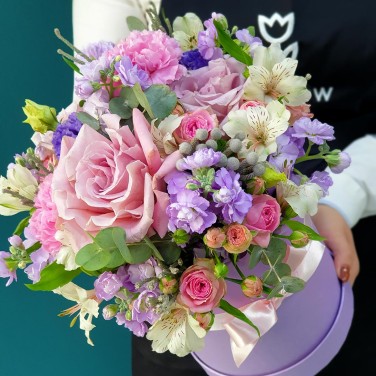 Дымка туманная коробка с цветами