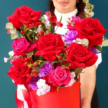 Брусничный джем коробка с цветами