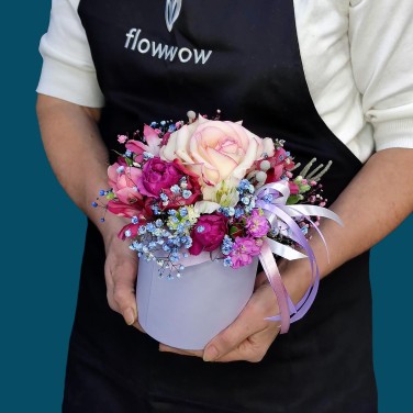 Ласковый привет коробка с цветами