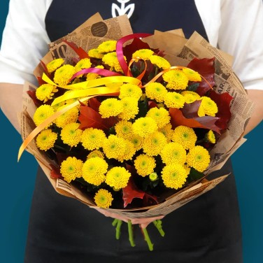 Бабье лето букет из хризантем