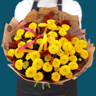 Бабье лето букет из хризантем