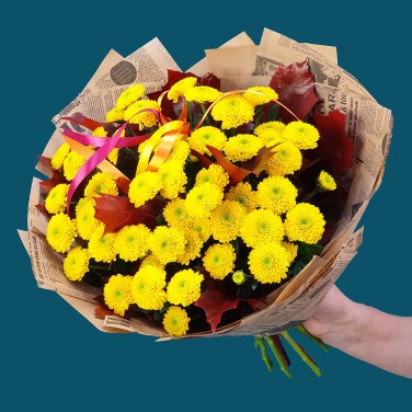 Бабье лето букет из хризантем