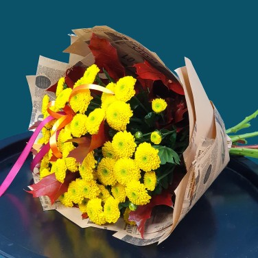 Бабье лето букет из хризантем