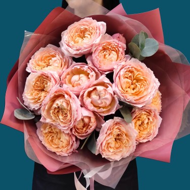 Букет пионовидных роз Ностальгия