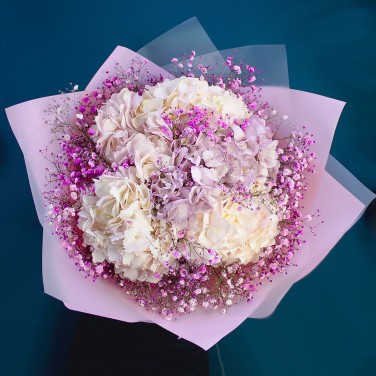 Сладкая вата букет гортензий