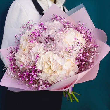 Сладкая вата букет гортензий