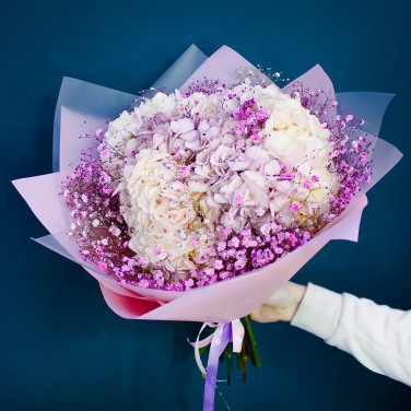 Сладкая вата букет гортензий